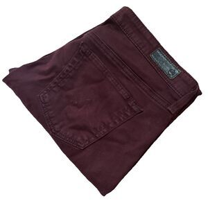 AG Adriano Goldschmied The Stevie Ankle Slim Straight Leg Jeans Womens 27 Maroon